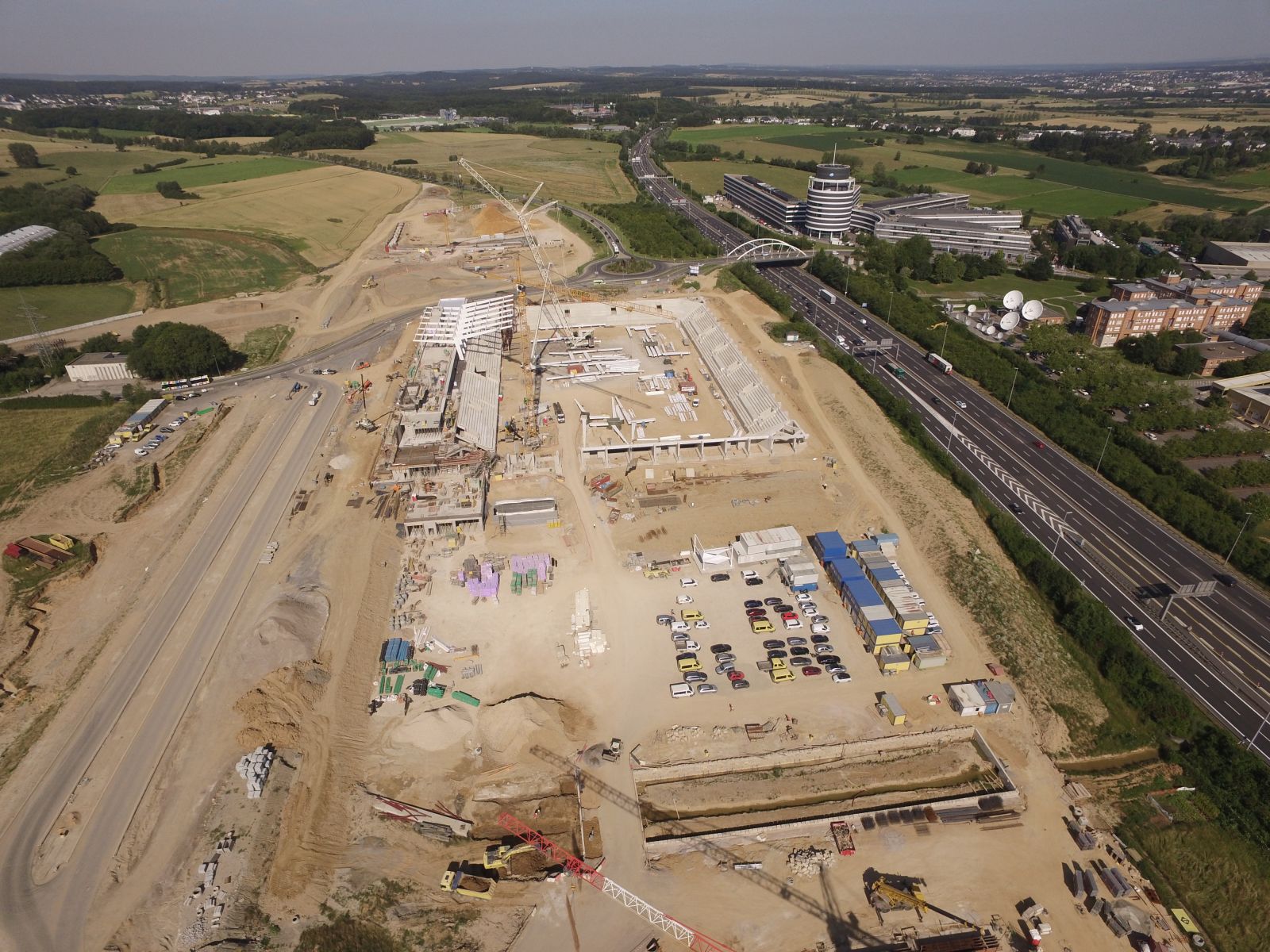 Le futur stade est construit entre le ban de Gasperich et la localité de Kockelscheuer